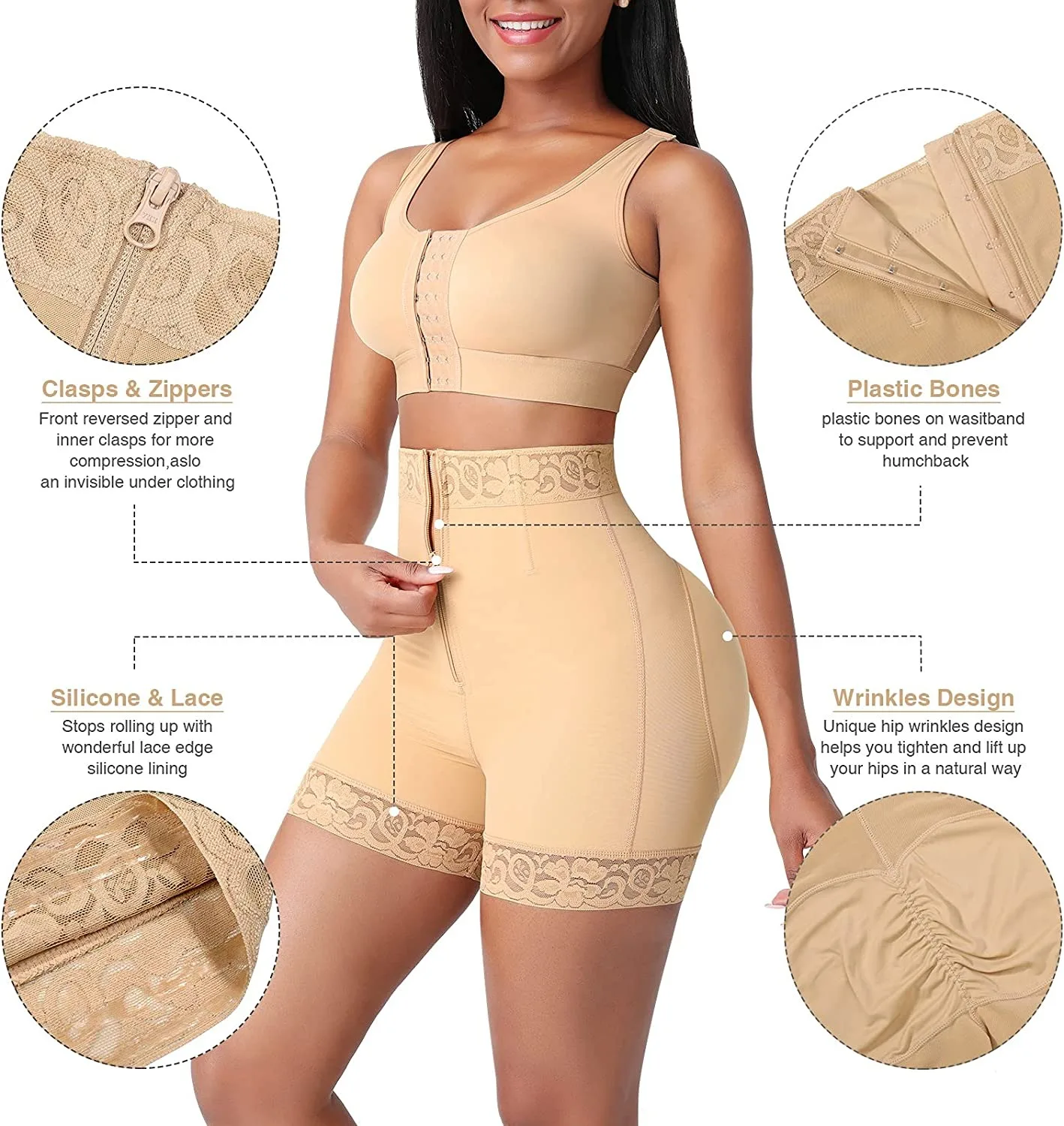 Seamless Waist Trainer Zipper Tummy Control Panties Body Shaper Shapewear Corset Fajas Reductoras Y Modeladoras Mujer Underwear