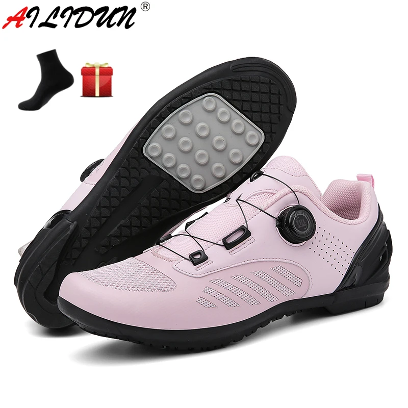 

Women 2022 New Without Cleats Cycling Shoes for Flat Pedals Mtb Men's Sport Mountain Bike Shoes Road Non Locking Bicycle Sneaker