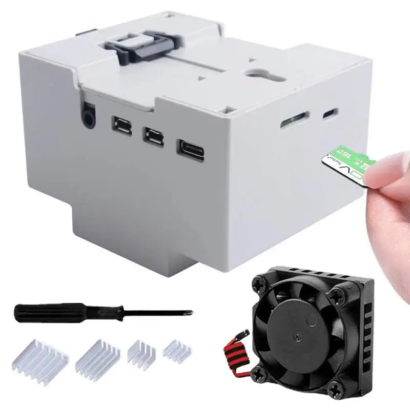 

4 Model B Cooling Case With Integrated Cooling Fan Heatsink Case Kit Modular Box For Electrical Panels