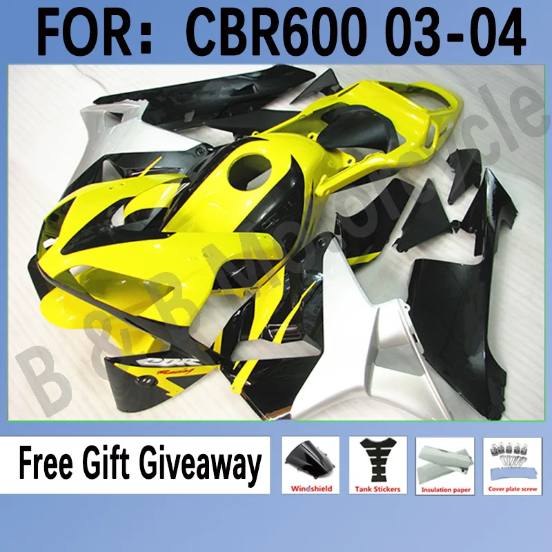 

New ABS Motorcycle Whole Fairings Kit for HONDA CBR600RR F5 2003 2004 CBR600 RR CBR 600RR 03 04 Bodywork Fairings Yellow Black
