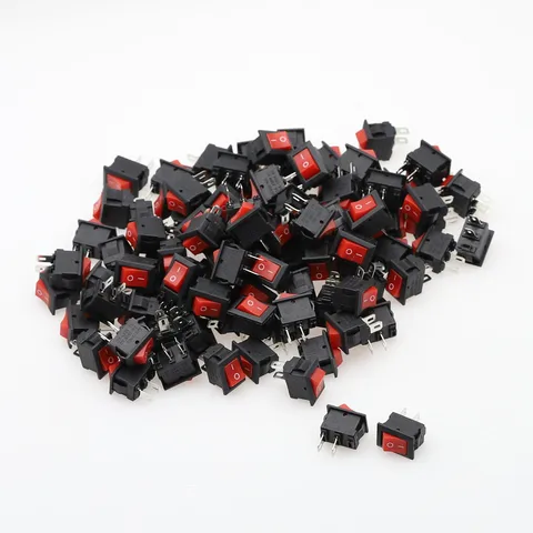 Кулисные переключатели KCD11 3A 250В  черный, красный, белый