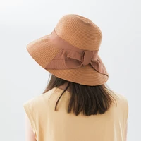 ohsunny 2021 new flat top big bow summer sunscreen upf1000 sun visor hats for women fashion straw hat wide brim panama beach cap