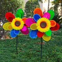 sunflower windmill rotating colorful sunflower spinner windmill spinner kids toy for outdoor kindergarden children garden decor