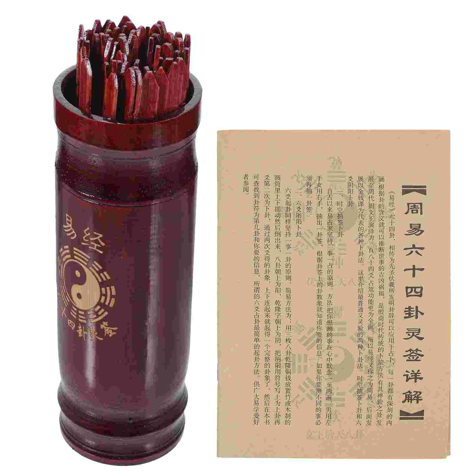 

Begging Lottery Retro Games Stick Fortune Teller Sticks Chinese Divination Props Draw Bucket Chinese-style Wooden Picks