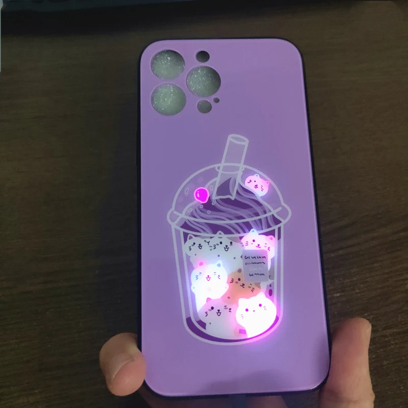 Shining Protect Phone shockproof Glasses Cover For Apple iPhone 7 8 Plus 11 XS XR MAX Sound Acoustic Control Mobile Phone Case