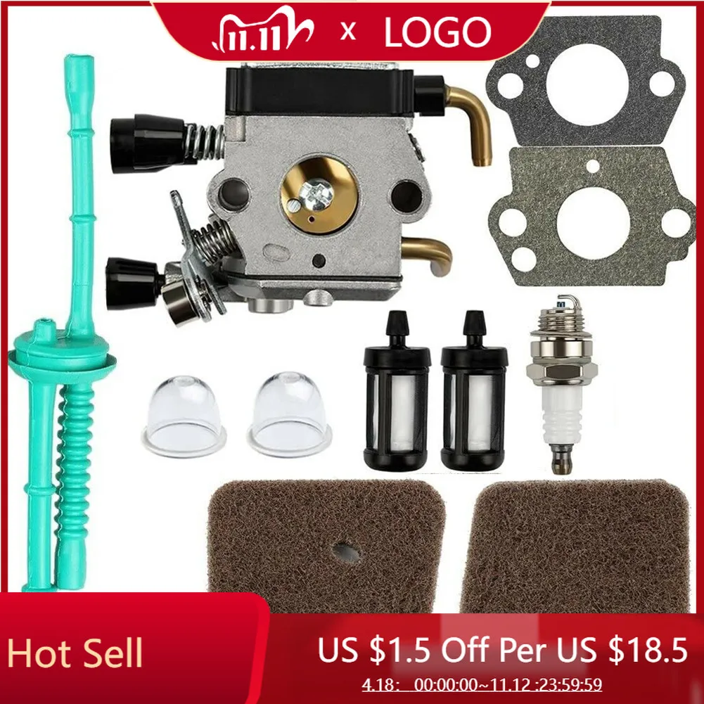 

Carburettor W/ Fuel Line Kit Accessories Set For STIHL FS55R FS55RC FS55 KM55 HL45 KM55R FS38 Grass Trimmer Parts