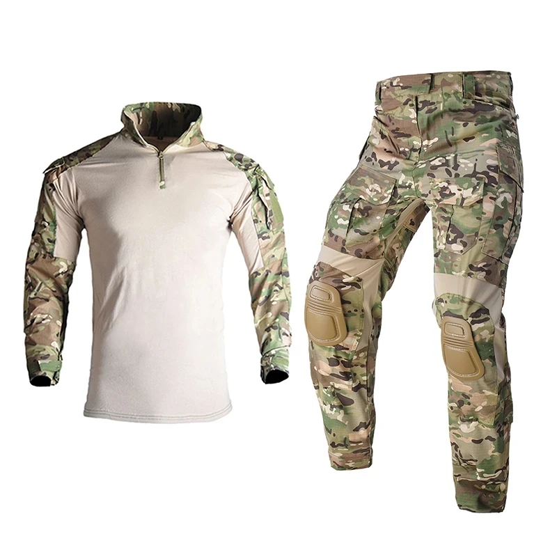 

Upgrade Tactical Military Camouflage Unifrom Shirt Pant Army Fan Outdoor Combat Training Clothes Field CS Equipment Tops Trouser