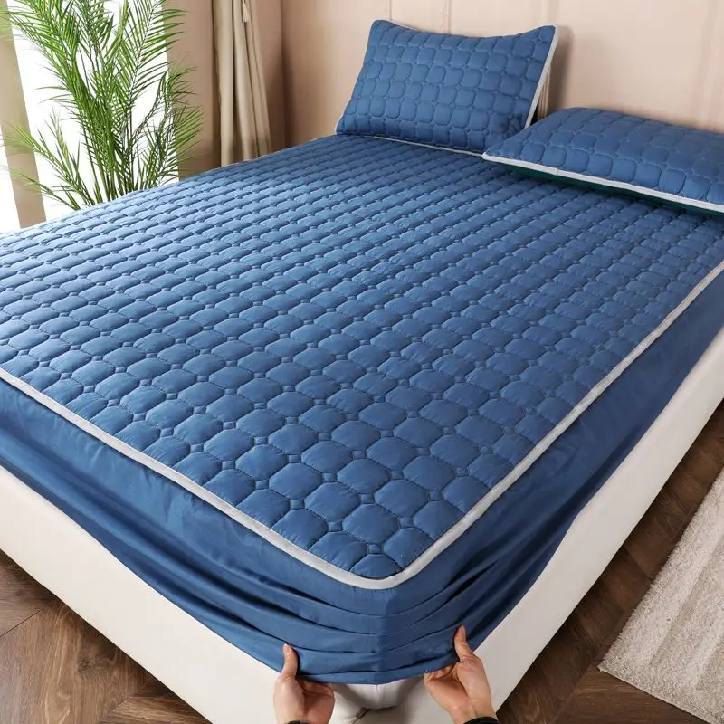 

Waterproof Thicken Mattress Pad Home Textiles Bedspread Protector Skin-Friendly Durable Fitted Cover Stitch 200x220 Bed Sheet