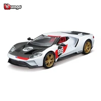 bburago 132 scale 2021 ford gt heritage edition 98 alloy luxury vehicle diecast cars model toy collection gift