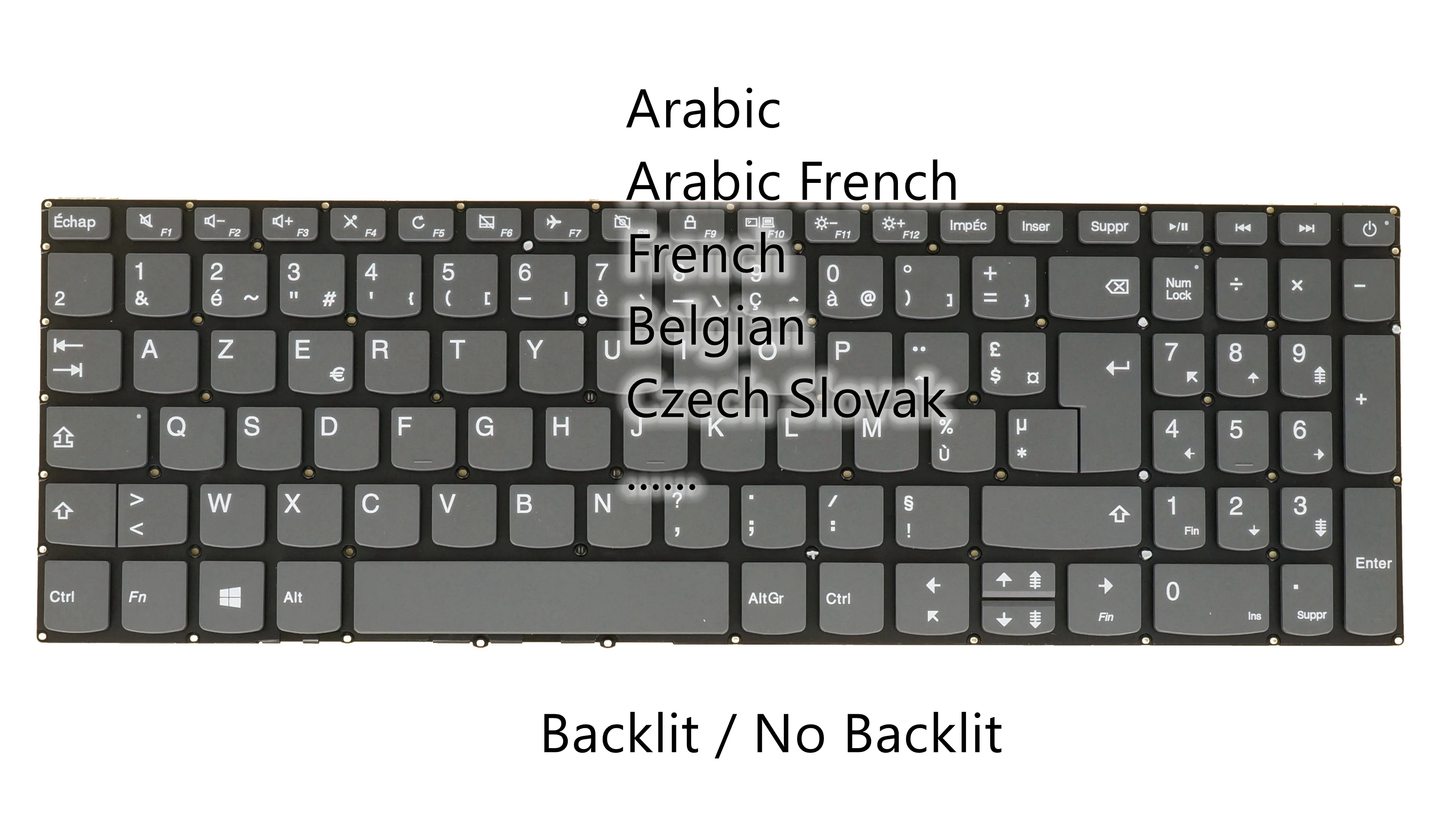 

Arabic French Belgian AZERTY Czech Slovak Keyboard For Lenovo 330R-17IKB 340-17IWL 520-15IKB 720-15IKB BS145-15IGM BS145-15IWL