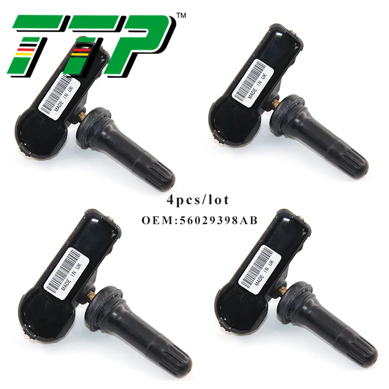 4 шт. 433 МГц 56029398AB система контроля давления в шинах автомобиля шины Давление Сенсор контроля клапан Системы 56029398AA 68142397AA для CHRYSLER JEEP DODGE