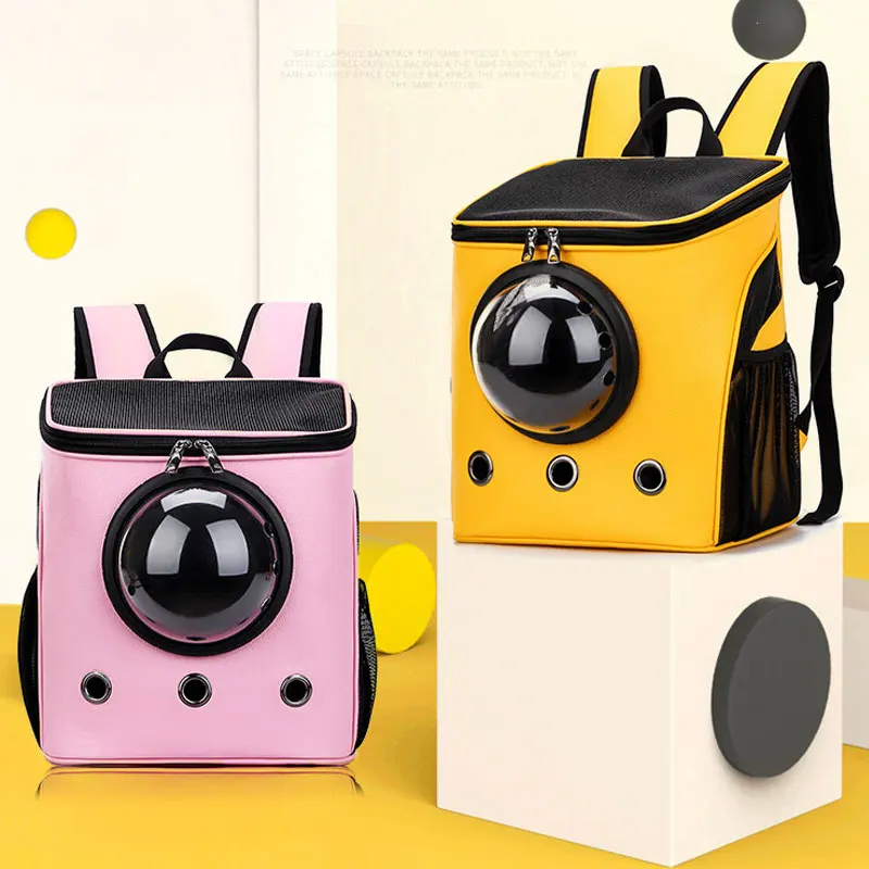 Large Capacity Pet Carrier Premium Canvas Space Capsule Kitten Cat Dog Carrier Backpack Outdoor Puppy Pet Travel Bag Breathable