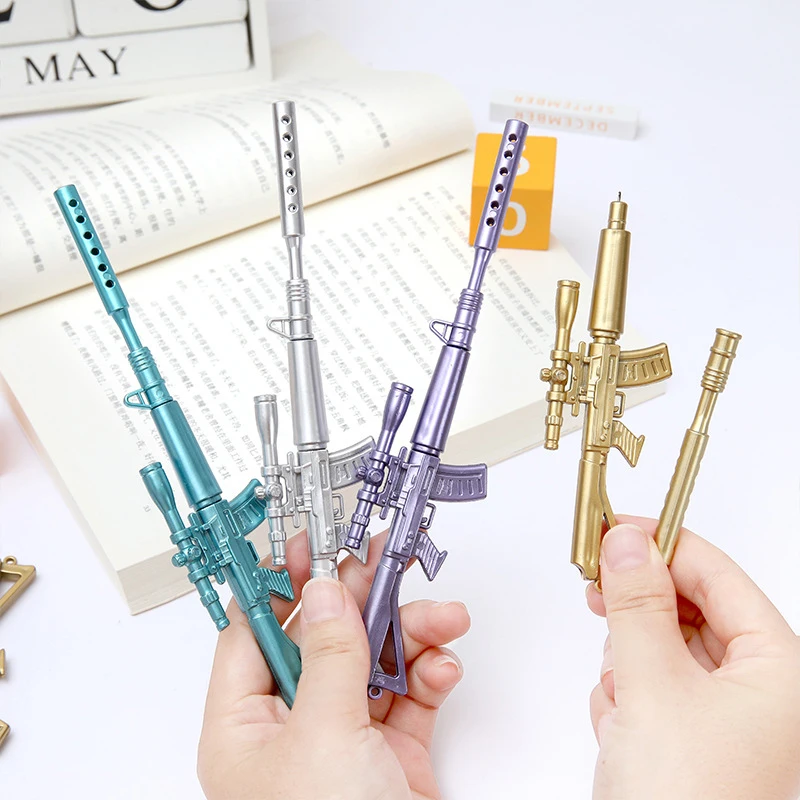 

1PC Creative Novelty Colorful Gun Shape 0.5mm Gel Pen Student Stationery Writing Pen Random Boy Gift