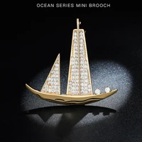 skeds men women fashion sailboat brooches jewelry beauty steam rhinestone boat party casual brooch for women mens pins gifts