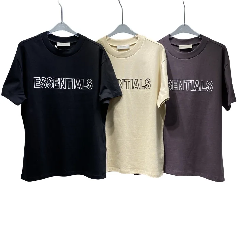 

Сезон 2023 7, модные классические базовые Топы, футболка высокой плотности с вышивкой логотипа, высококачественная повседневная футболка оверсайз