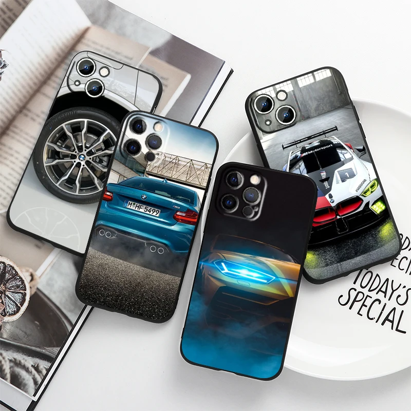 

Sports BMW Fashion For Apple iPhone 14 13 12 11 Pro Max Mini XS Max X XR 7 8 Plus 6 SE2020 Silicone Black Phone Case Coque Capa