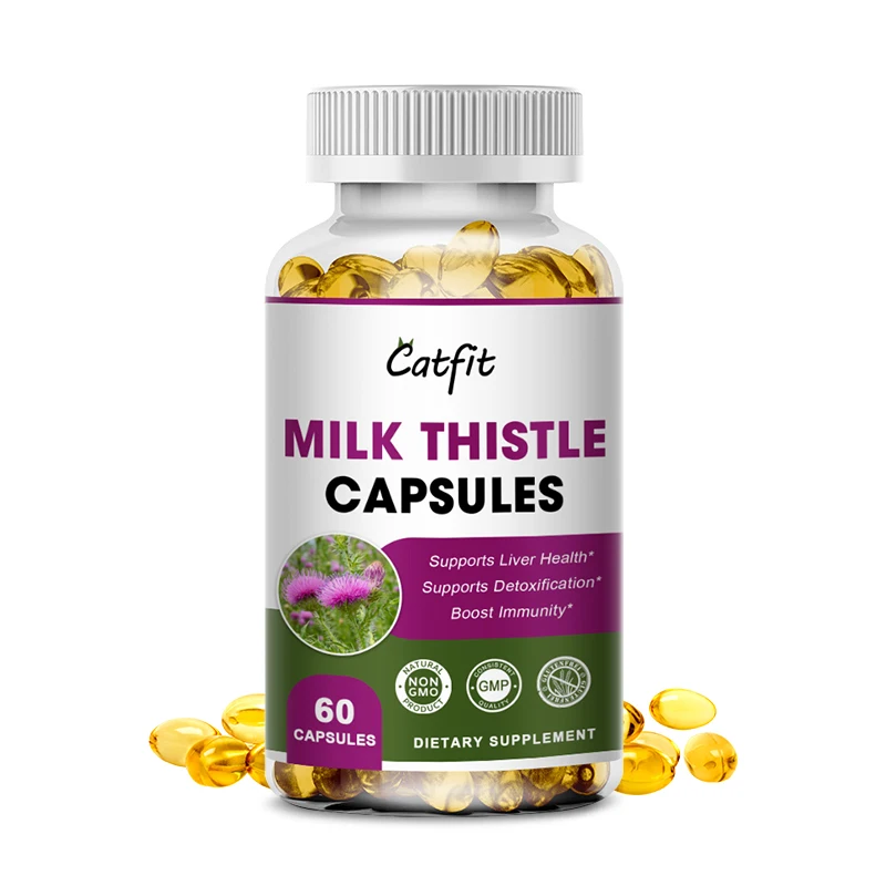 

Catfit Milk Thistle Capsules Liver Care Toxin Remove Skin Beauty Health Detox Clearing Away Heat Decompose Alcohol Liver Protect