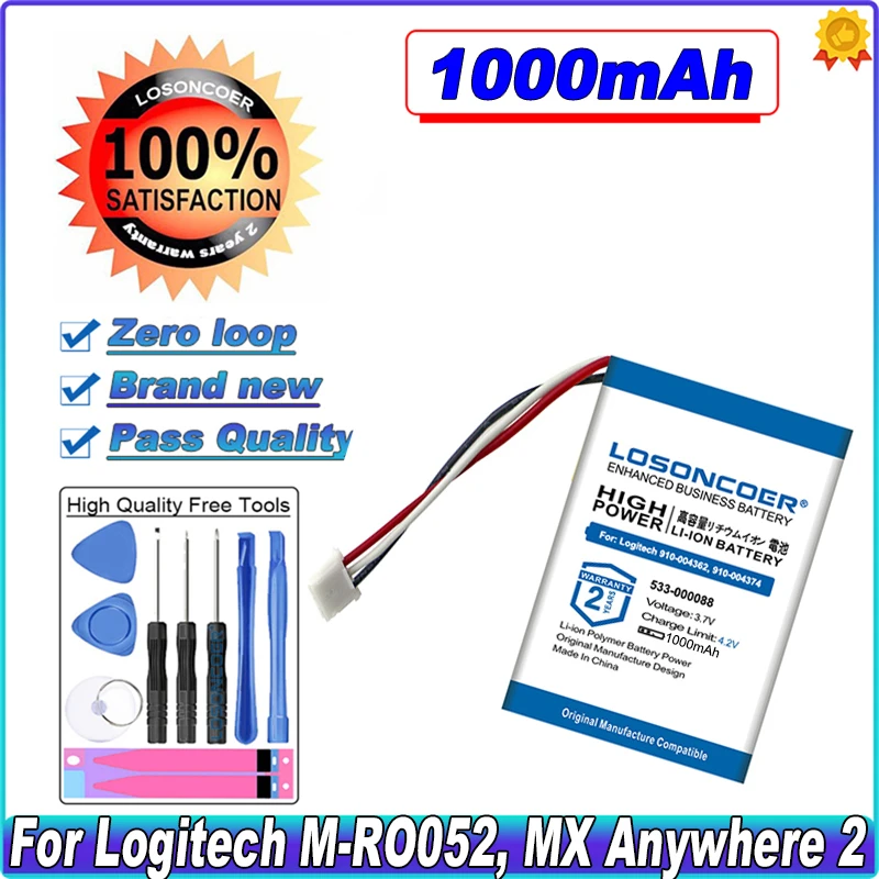 533-000088 910-004362, 910-004374 AHB303450 1000 мАч для Logitech, M-RO052 MX Anywhere 2 MX Master тачпад для мыши T650 аккумулятор