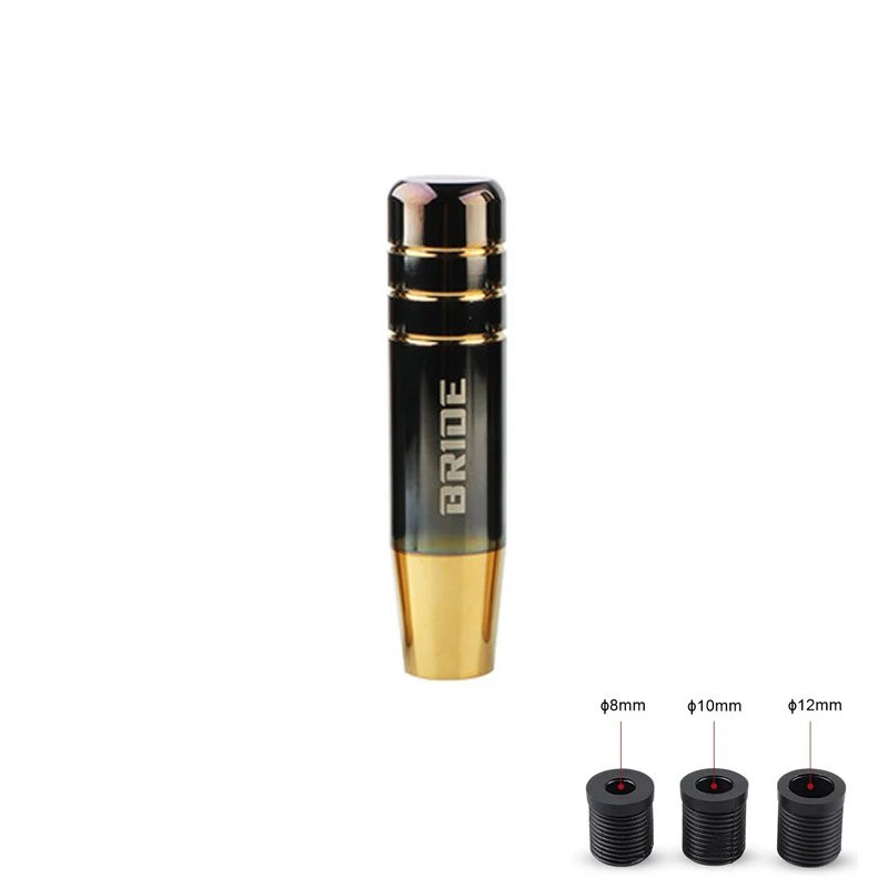 

13cn Универсальные аксессуары Jdm Burnt Gold Black Рычаг переключения передач Рычаг переключения передач Алюминиевая ручка переключения передач для гоночного автомобиля Головка рычага переключения передач
