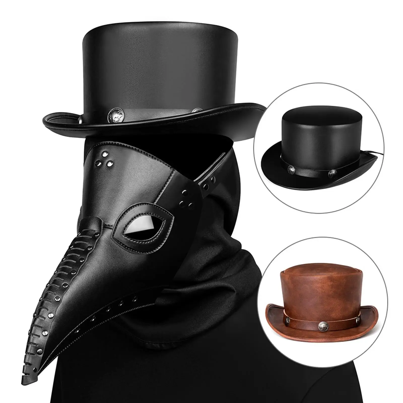 

Unisex Magician Top Hat One Size Fits Most Adults Stovepipe Fancy Style Leather Accessory Dress up for Costume Men Party Wedding