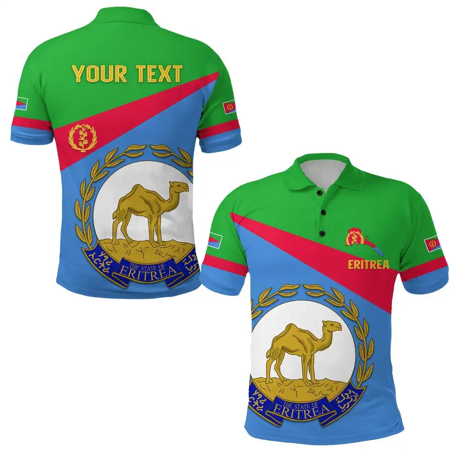 

Рубашка-поло с принтом флага Эритреи, мужская рубашка-поло с коротким рукавом, свободное имя Эри, номер штата Эритрея, толстовка, одежда