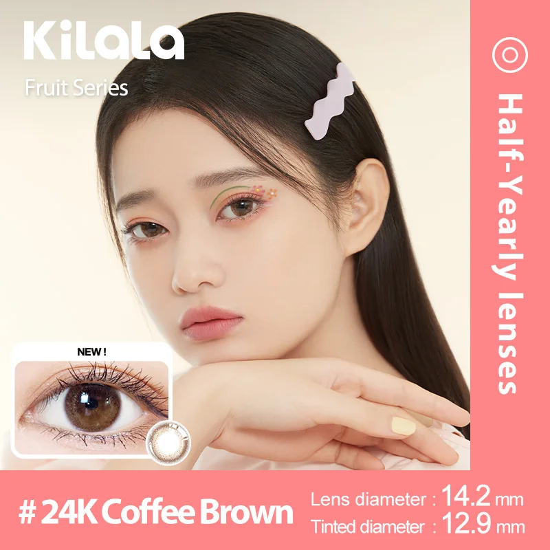 KILALA Natural Color Contact Lenses Half-Yearly Lens  Lenses for Vision Diopter Correction With Degree0 to -10 1 Pair/2PCS