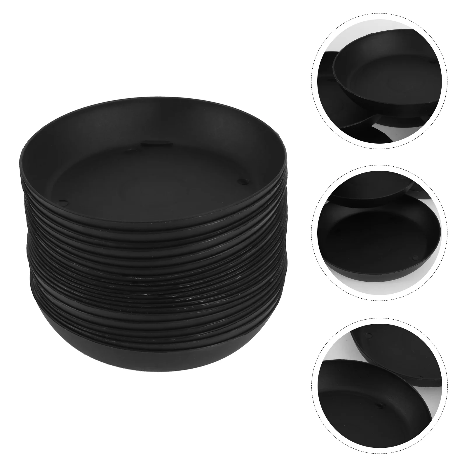 

Saucer Tray Pot Pots Flower Trays Saucers Drip Plastic Planter Garden Round Succulent Black Resin Container Turner Cotta Base