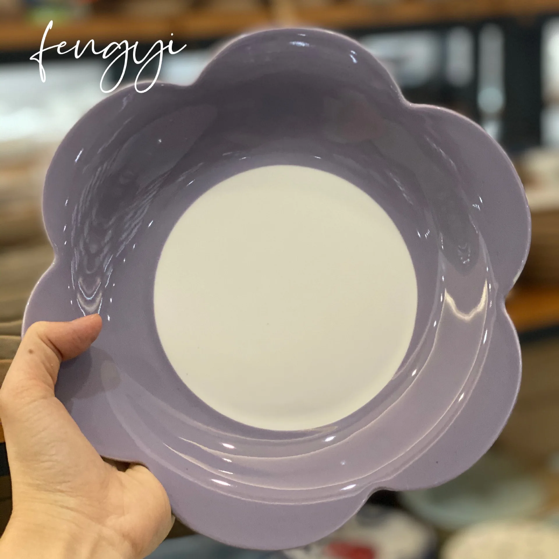 

Girl's heart-shaped dinner plate coffee cup plate purple breakfast plate milk cup breakfast glass of water Cup and dish