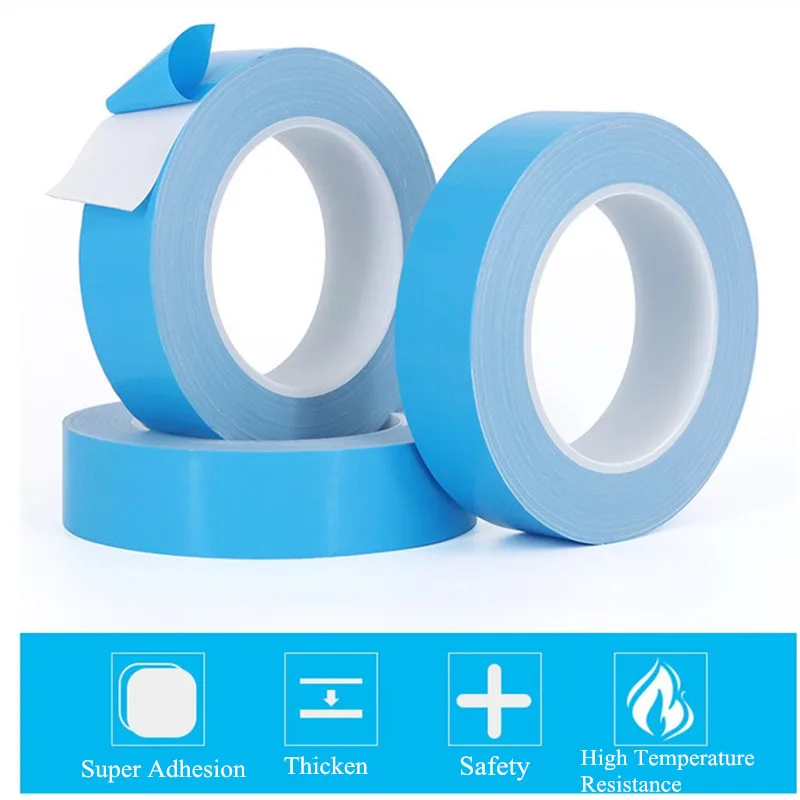 

5 Size 25M Transfer Heat 1PCS Car Home Office Strip Light Heatsink Blue Insulation Double-sided Tape