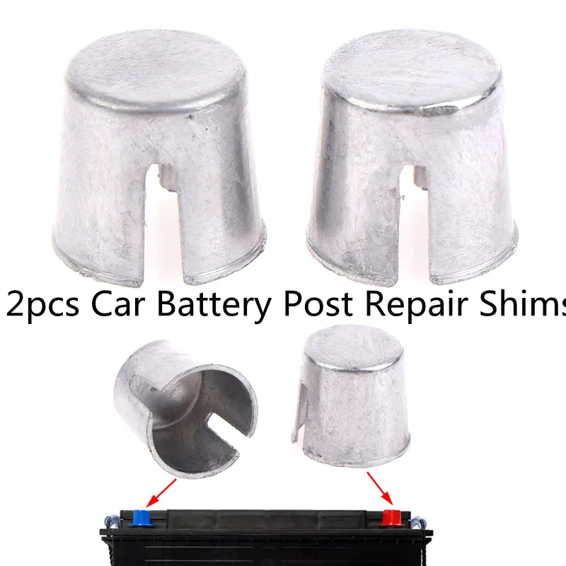 

Car Battery Terminal Converters Post Repair Shims Repair Worn Posts Loose Battery Post Adapters Sleeves Repair Shim Part 2Pcs