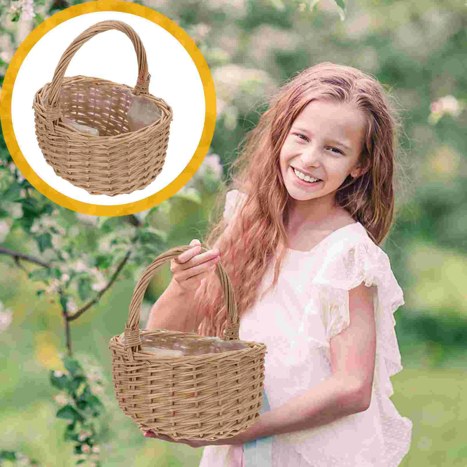 

Basket Candy Rattan Flower Baskets Gift Wicker Holder Fruit Small Vegetable Storage Wine Bath Picnic Handle Large Bread Willow