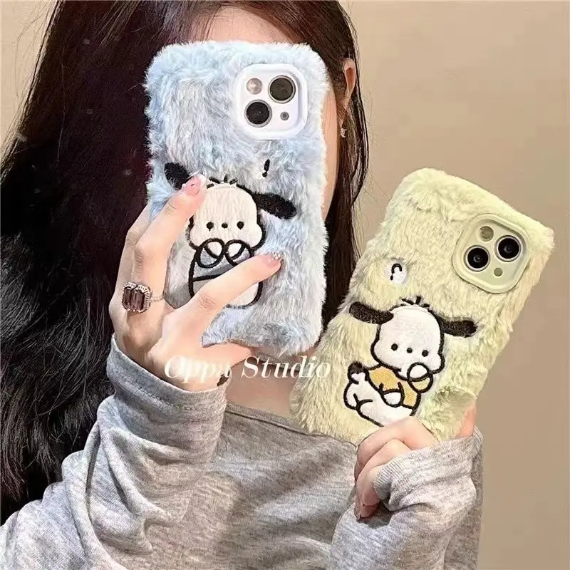 

Kuromi Anime Phone Case Kawaii Sanrio Pachacco Cartoon Sweet Plush Iphone13Promax/14/12 Anti-Drop Phone Case Cute Birthday Gift