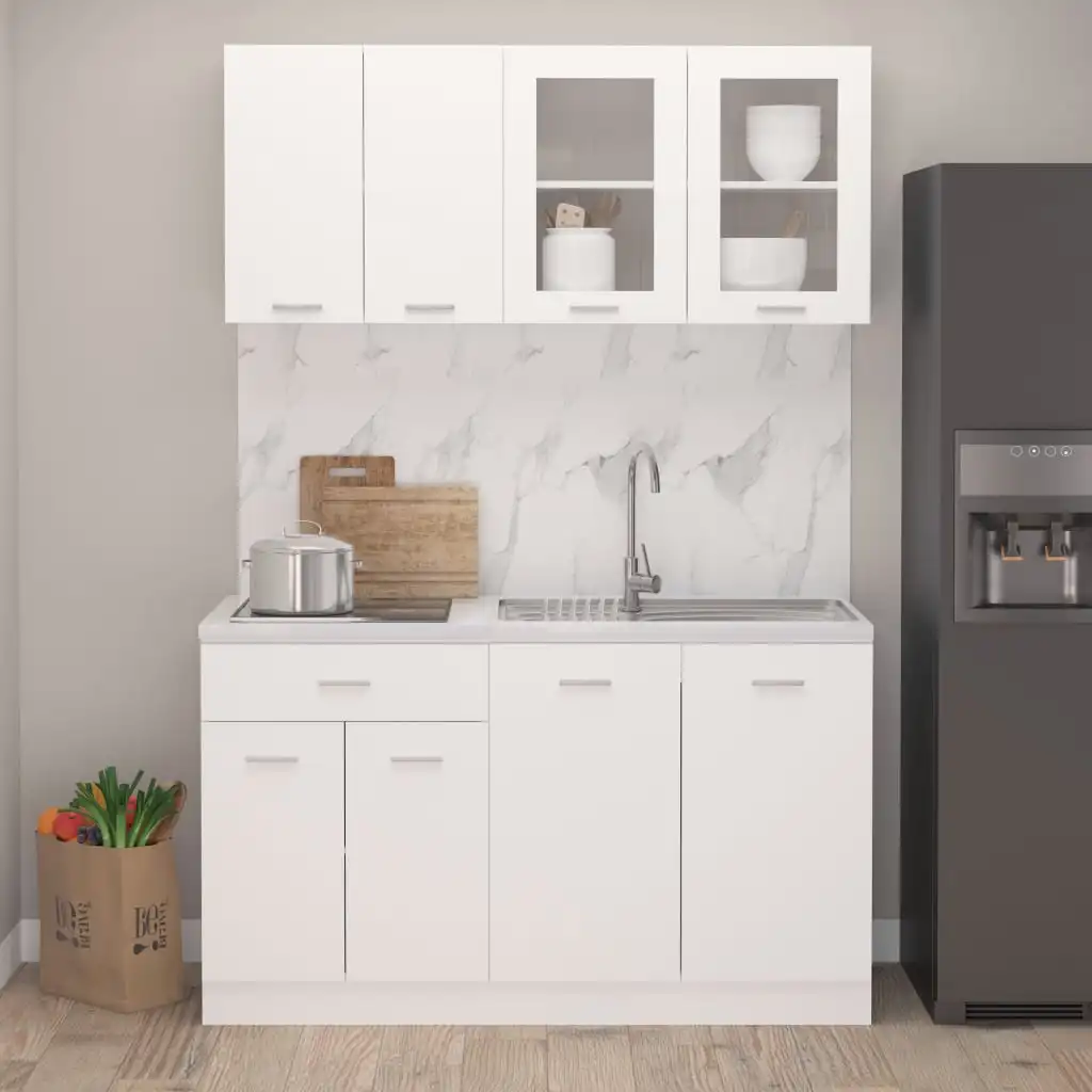 

4 Piece Kitchen Furniture Sets Cabinets Functional Durable Elegantly Designed Ample Storage Space Furniture Set