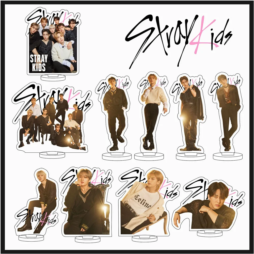 

Kpop StrayKids Lomo альбомы акриловые двухсторонние стоячие знаки Bang Chan Lee знаем Felix HAN украшение рабочего стола для поклонников подарок