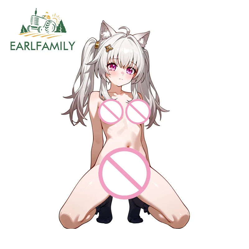

EARLFAMILY милые Hololive автомобильные наклейки для девочек забавные аниме Лоли каваи на коленях окна наклейка водостойкая окклюзия царапины декор