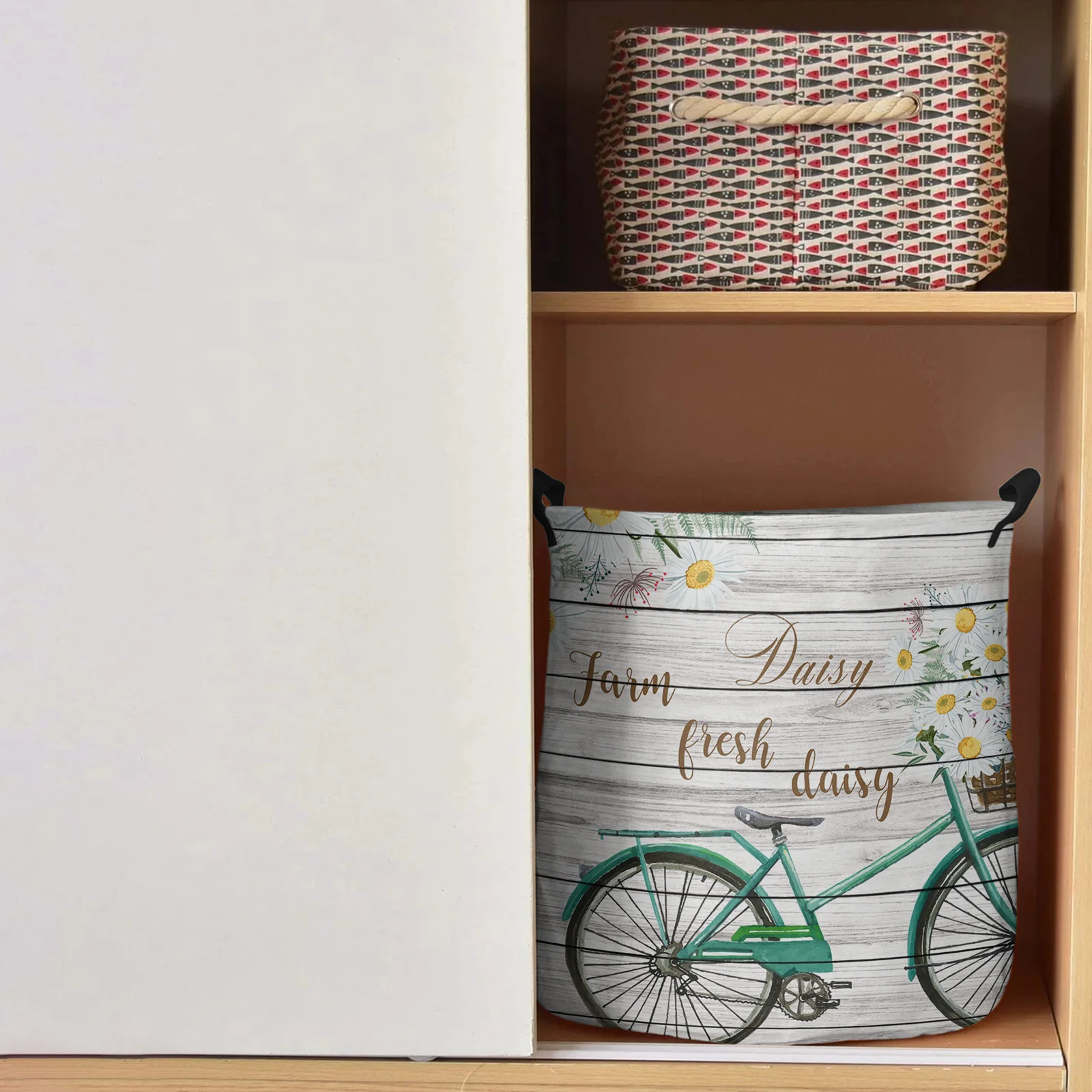Корзина для грязного белья на ферму велосипед доска маргариток цветок складной