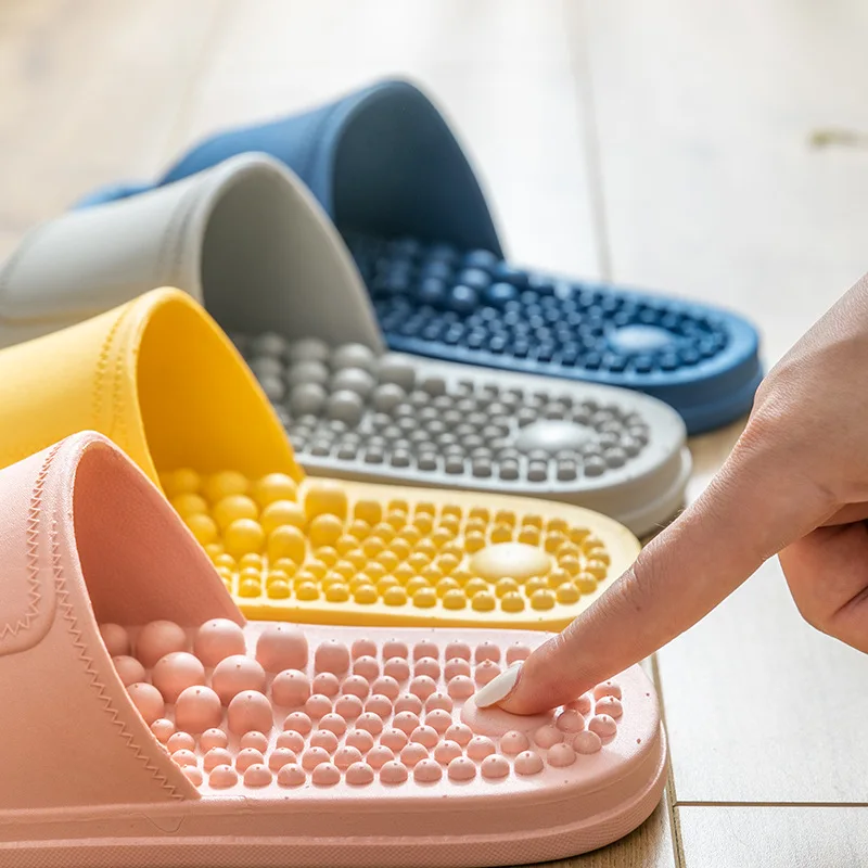

2022 Massage Slippers Sandals for Women Men Unisex Indoor Non-slip Solid Soft Bottom Couple Flip Flops Home Bathroom Shoes