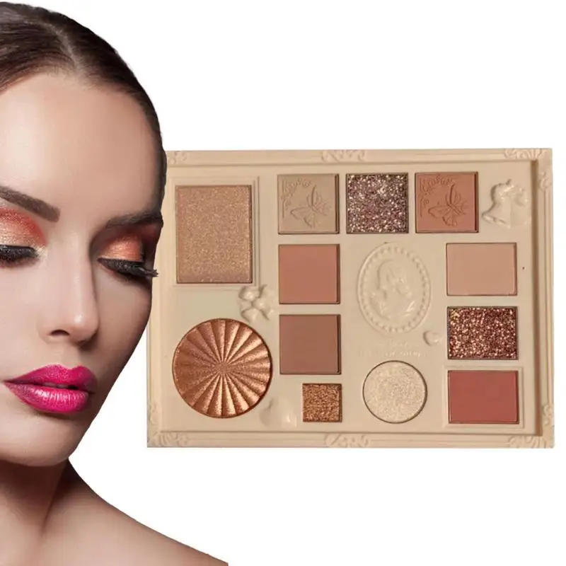 

Eyeshadow Palette Neutral 12 Colors Professional Eye Shadow Makeup Kit Waterproof Eye Glitter Makeup Palette Colorful Eyeshadow