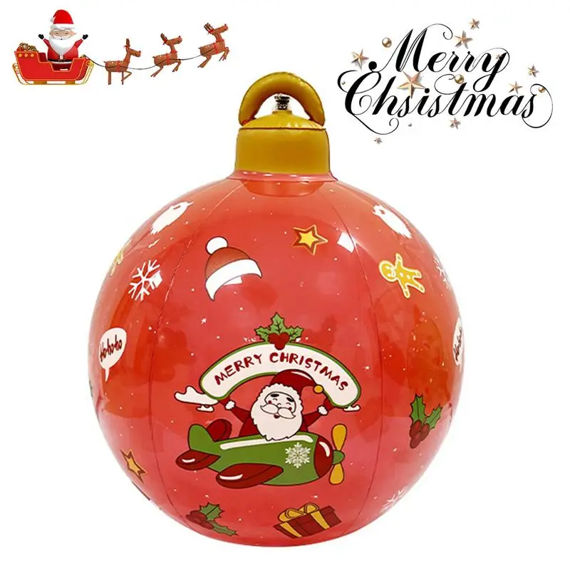 

PVC Inflatable Christmas Ball Inflatable PVC Light Up Festival Decoration Ball 20 Inches Giant Solar Charging Christmas