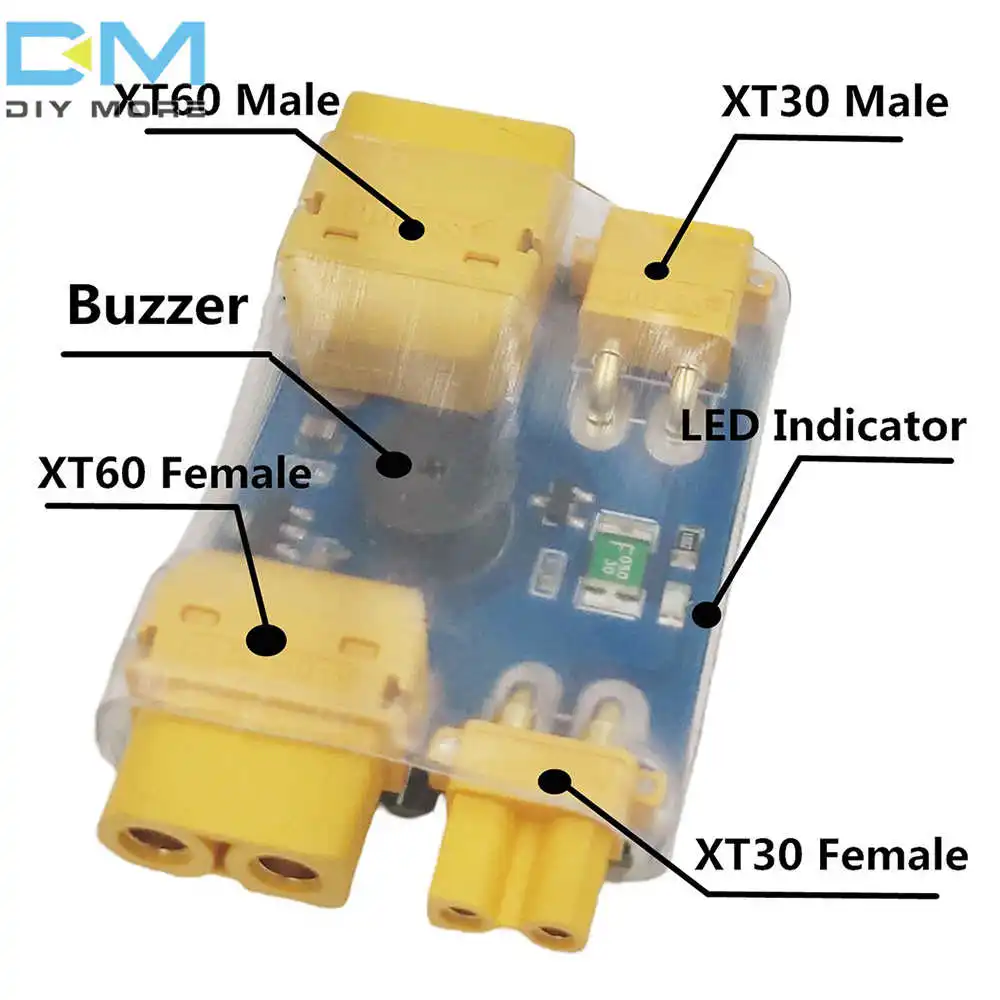 

Airplane XT30 XT60 Fuse Anti Short Circuit Protector With Horn Alarm and LED Light For Detect Short Circuit Hidden Danger