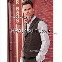 mens suit vest single breasted pointed lapel wool sleeveless jackets steampunk chaleco hombre