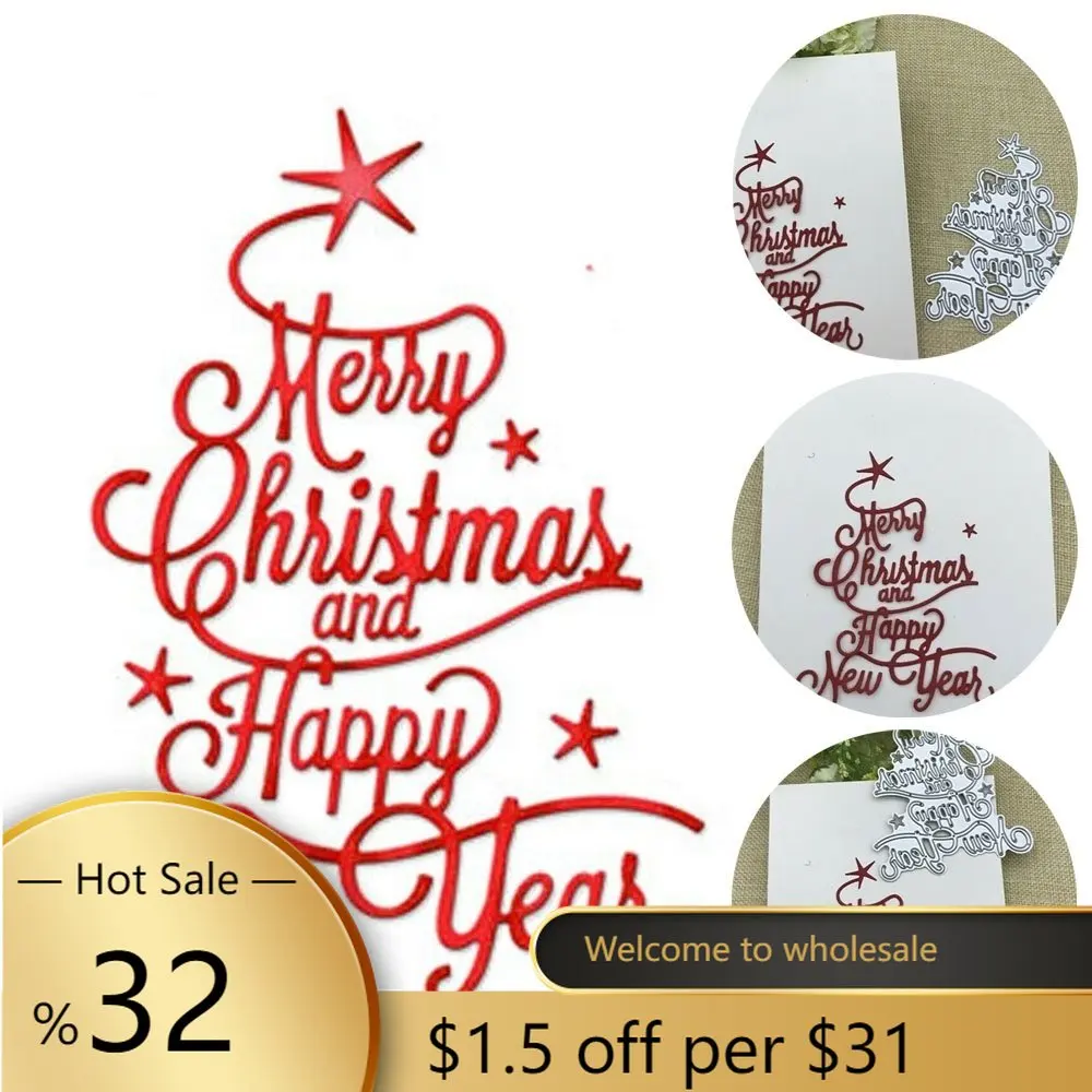

DIY Merry Christmas HAPPY NEW YEAR Cutting Dies Stencil Scrapbooking Card Making