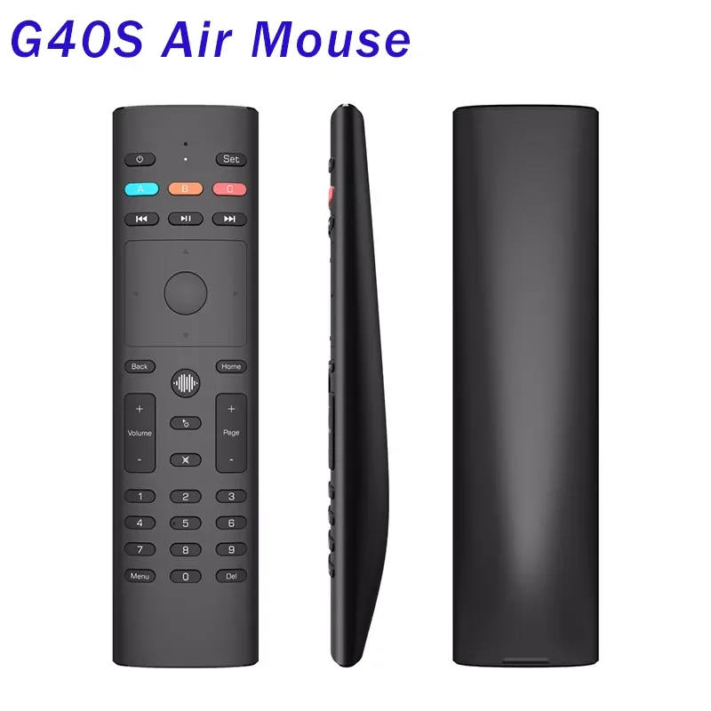 

Newest G40S Voice Search 33 Keys Gyro IR Learning 2.4G Wireless Mini Kyeboard Remote Control G40 for Android Smart TV Box PC