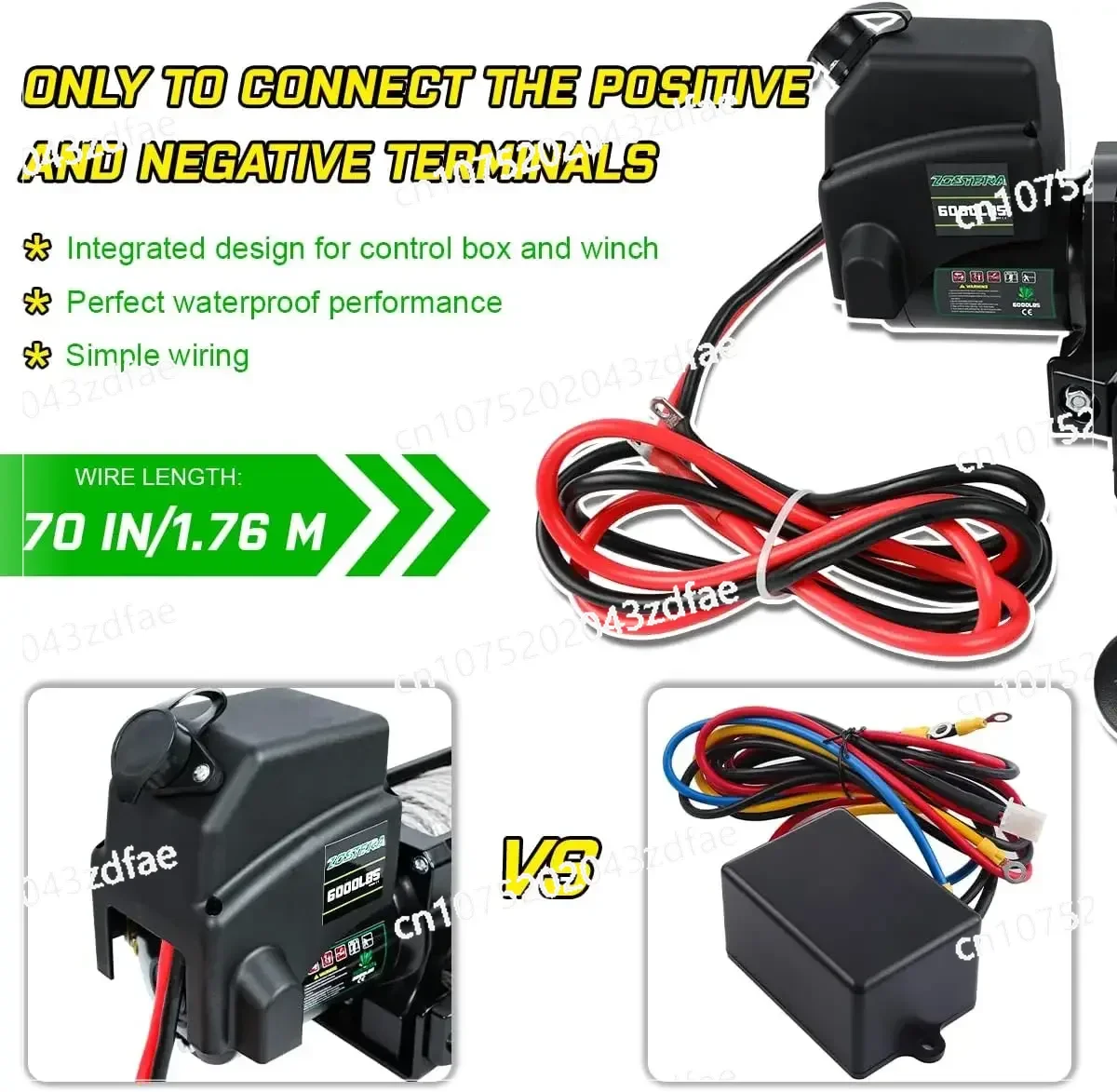 Электрическая лебедка 12 В 6000 фунтов для прицепа лодки с дистанционным