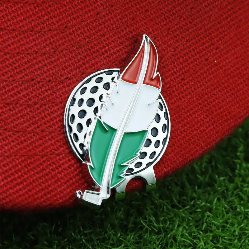 Маркер для мяча гольфа зажим шляпы магнитный маркер аксессуары трехцветный перо