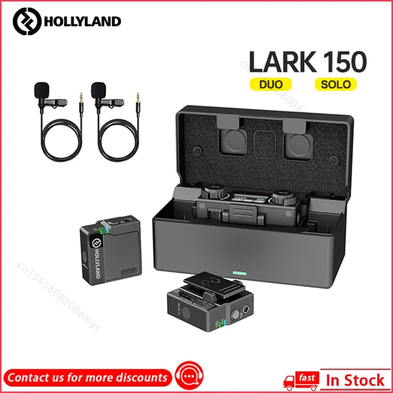 

Hollyland Lark 150 Professional 2.4G Wireless Lavalier Microphone Live Interview Vlog Photography Wireless Microphone