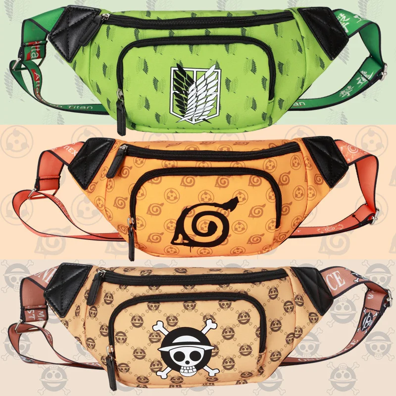 E-Mell One Piece Tokyo Ghoul Demon Slayer Attack on Titan Kamado Tanjirou Nezuko Agatsuma Zenitsu Waist Packs Bags