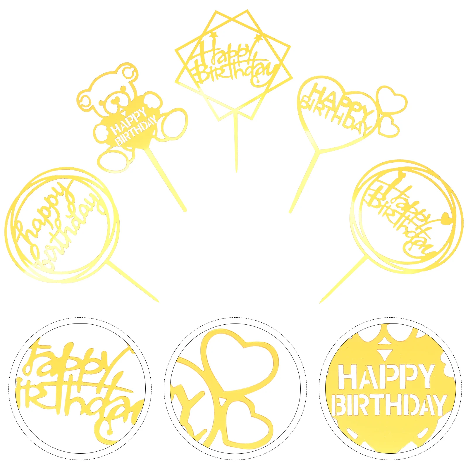 

25pcs Festival Delicate Party Cake DIY Topper Cake Picks Pastry Topper Cake Decoration Birthday Cake Decorations