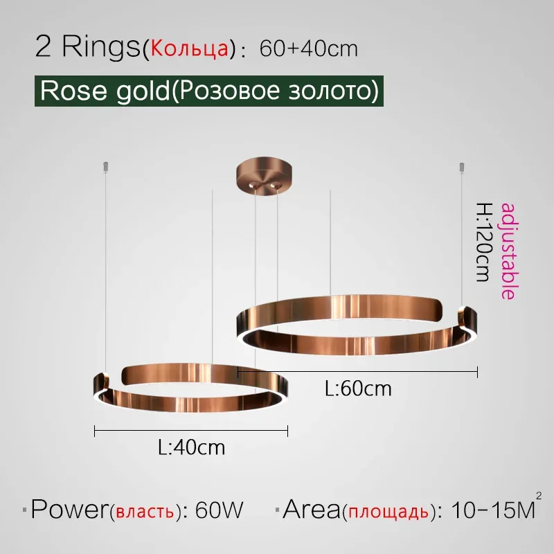 

Подвесной светильник MZISOSOD Nordic Ring черный золото