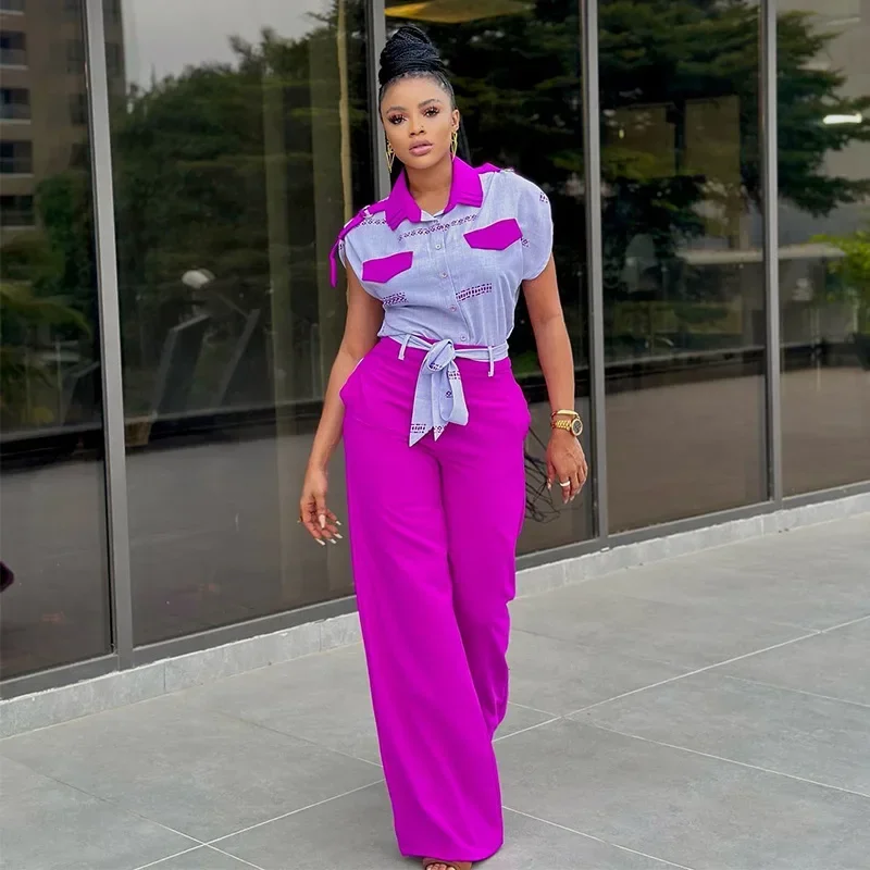 Ueteey комплекты брюк из двух предметов модная одежда женская футболка с коротким